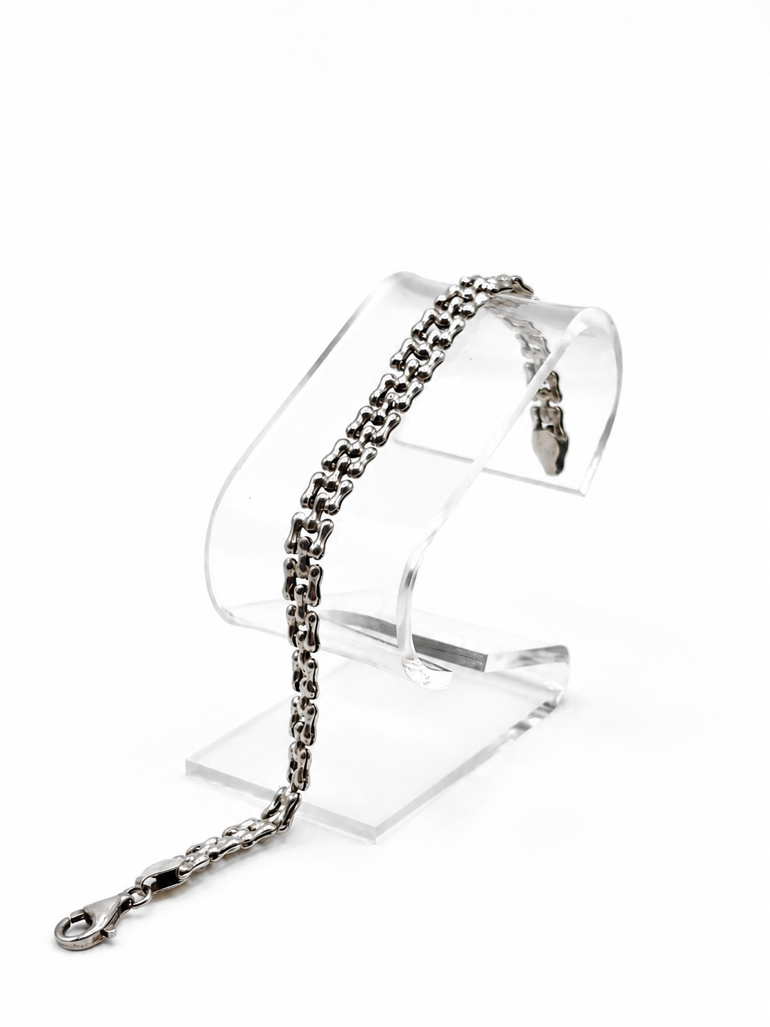 .925 Sterling Silver Fancy Link Chain Bracelet Size 8in
