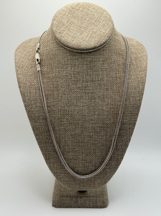 .925 Sterling Silver franco Herringbone Chain 24”