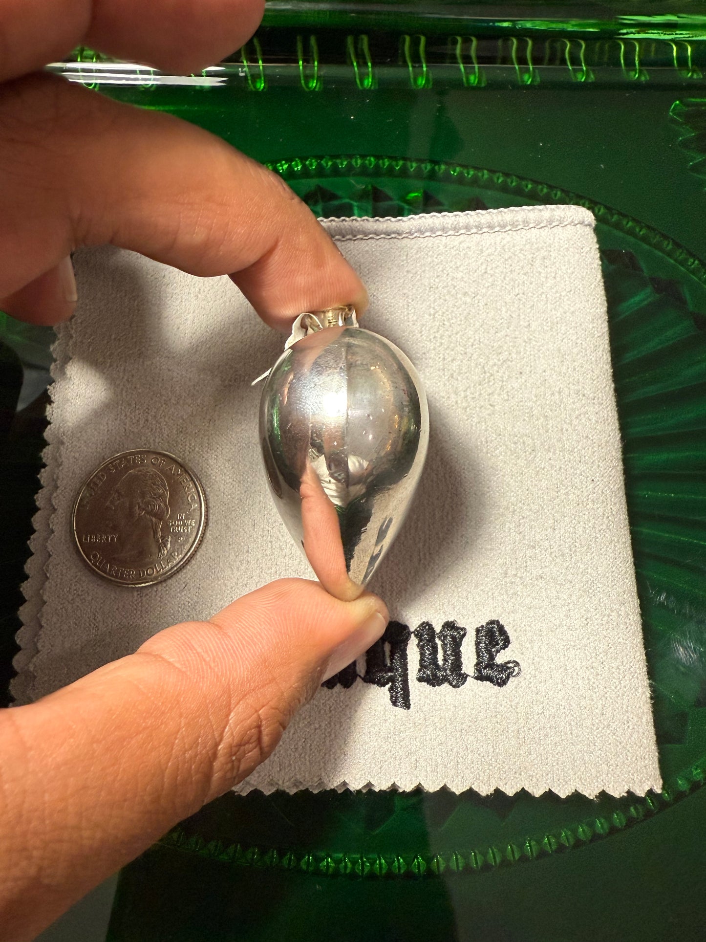 .925 Sterling silver large heart pendant