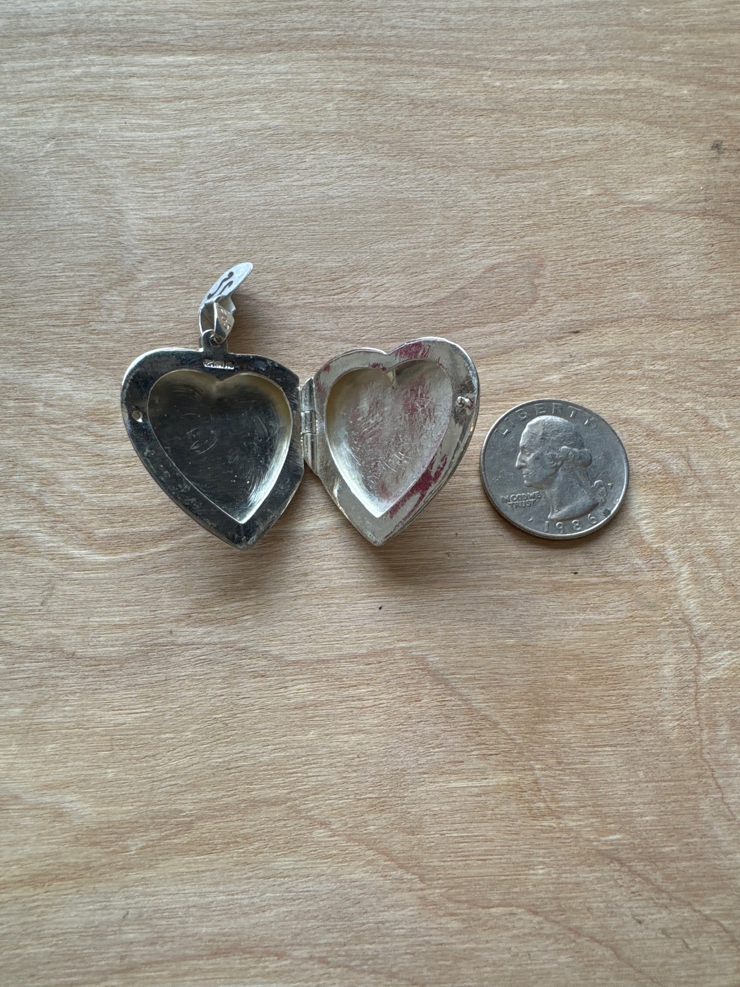 .925 Sterling silver heart locket pendant