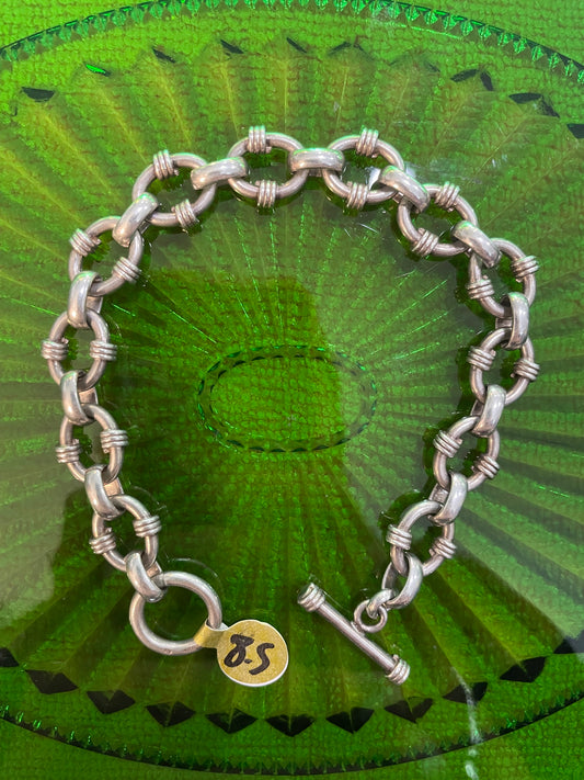 .925 sterling silver heavy bracelet 8.5”