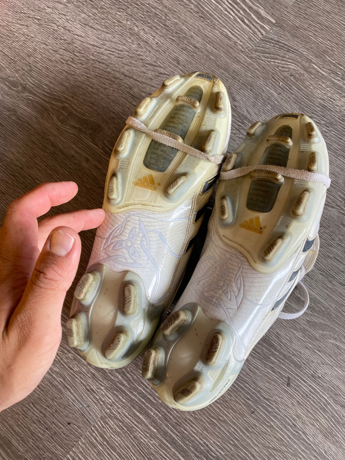Vintage 2006 Adidas Predator White Black Soccer Cleats Boots Sz 8