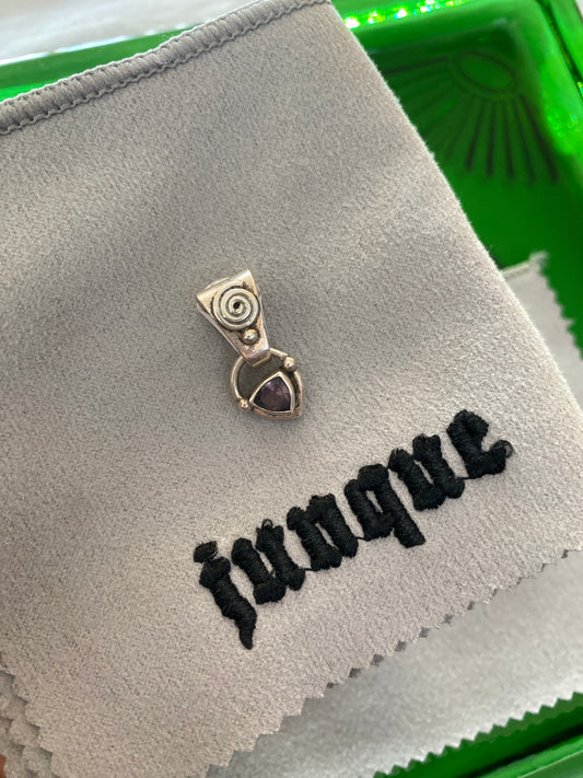 .925 Sterling Silver Mini Amethyst Pendant