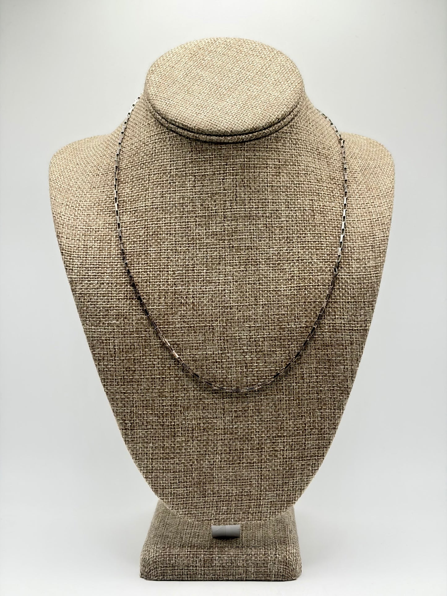 .925 Sterling Silver Box Chain Necklace 20”