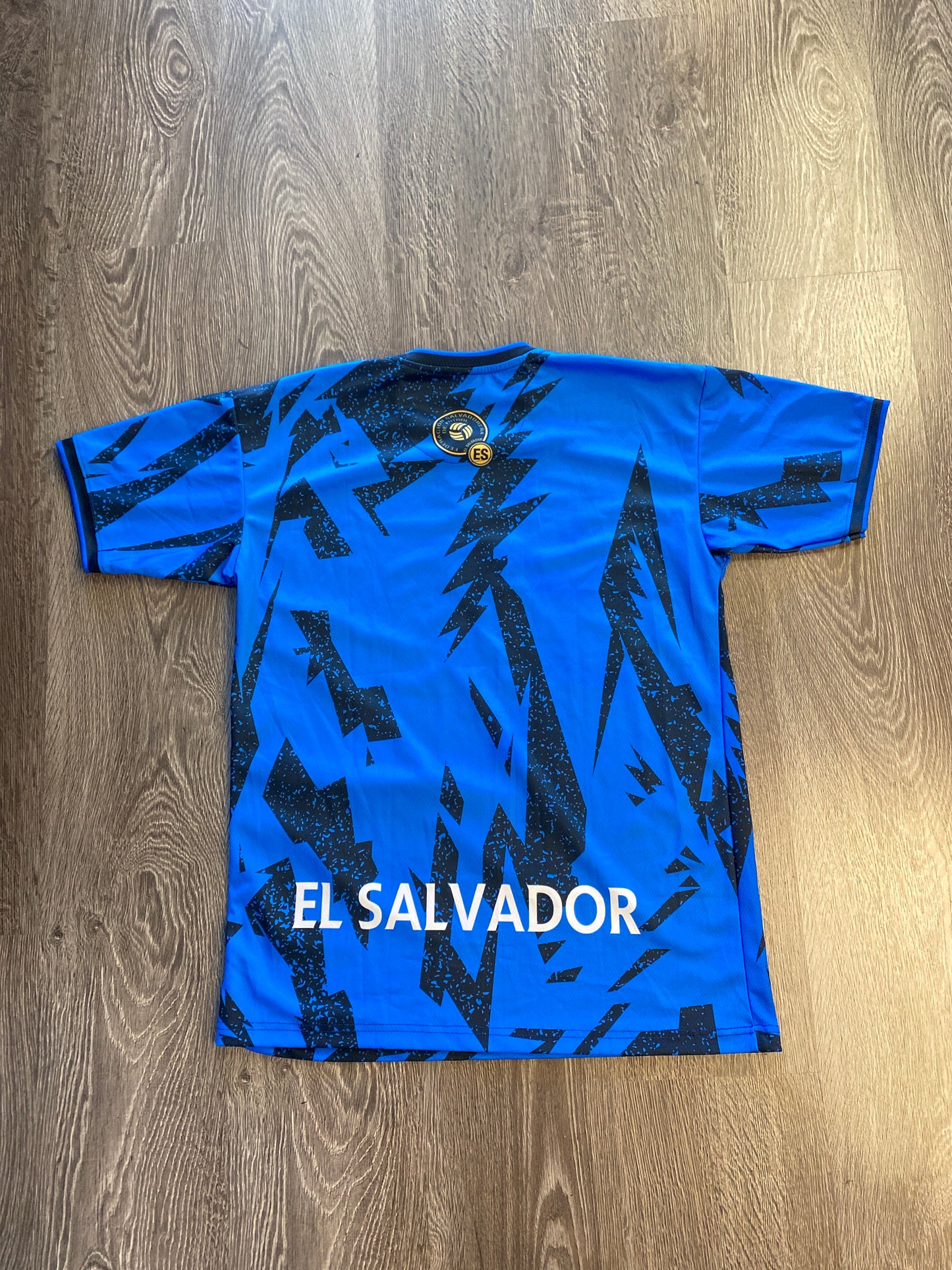 Umbro El Salvador La Selecta Blue Black Striped Soccer Jersey Sz XL