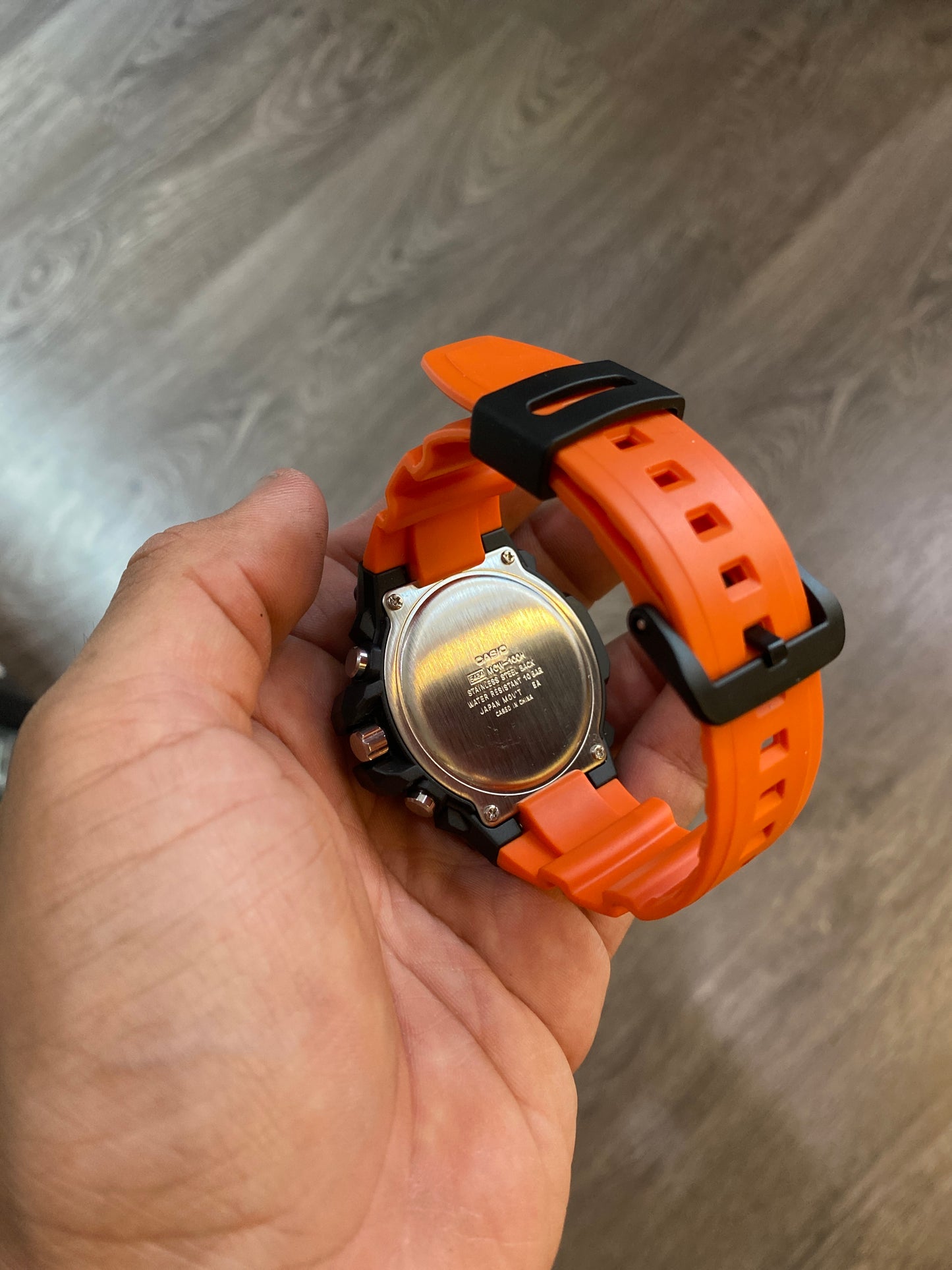 Casio Black Orange Strap Chronograph Watch