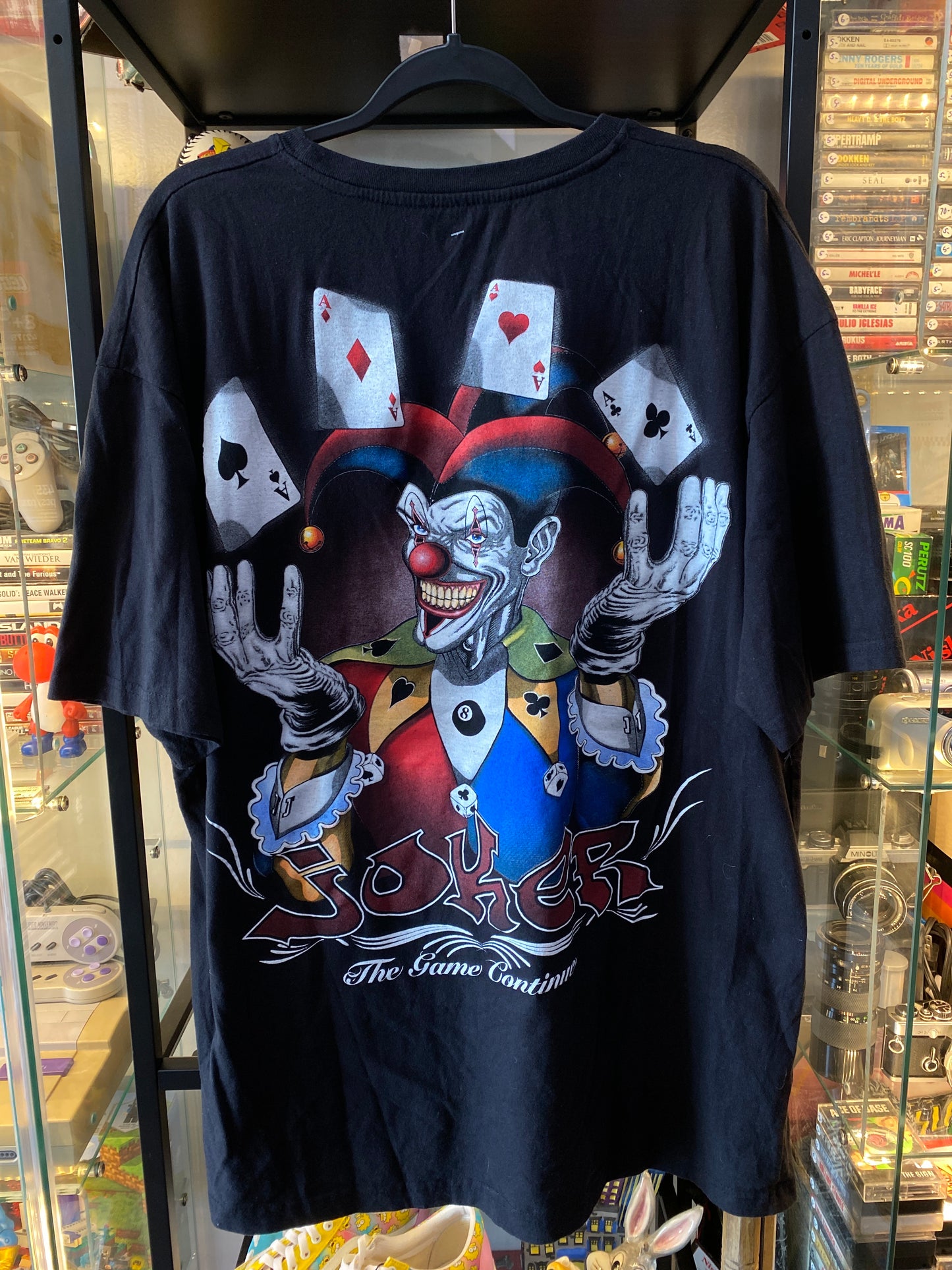 Vintage Y2K Joker Gambler Gambling Ace Of Spades T-Shirt Black Sz 2XL