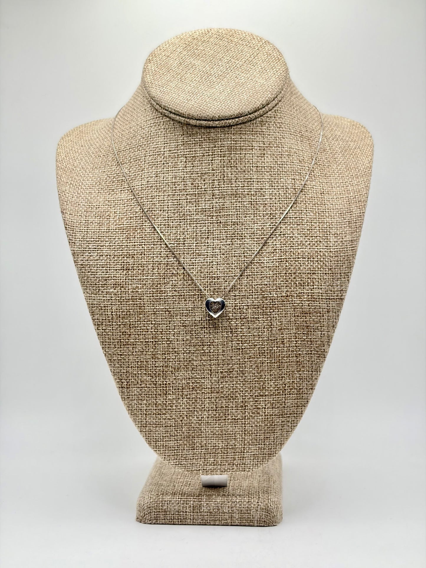 .926 Sterling Silver Heart Pendant with Necklace Chain