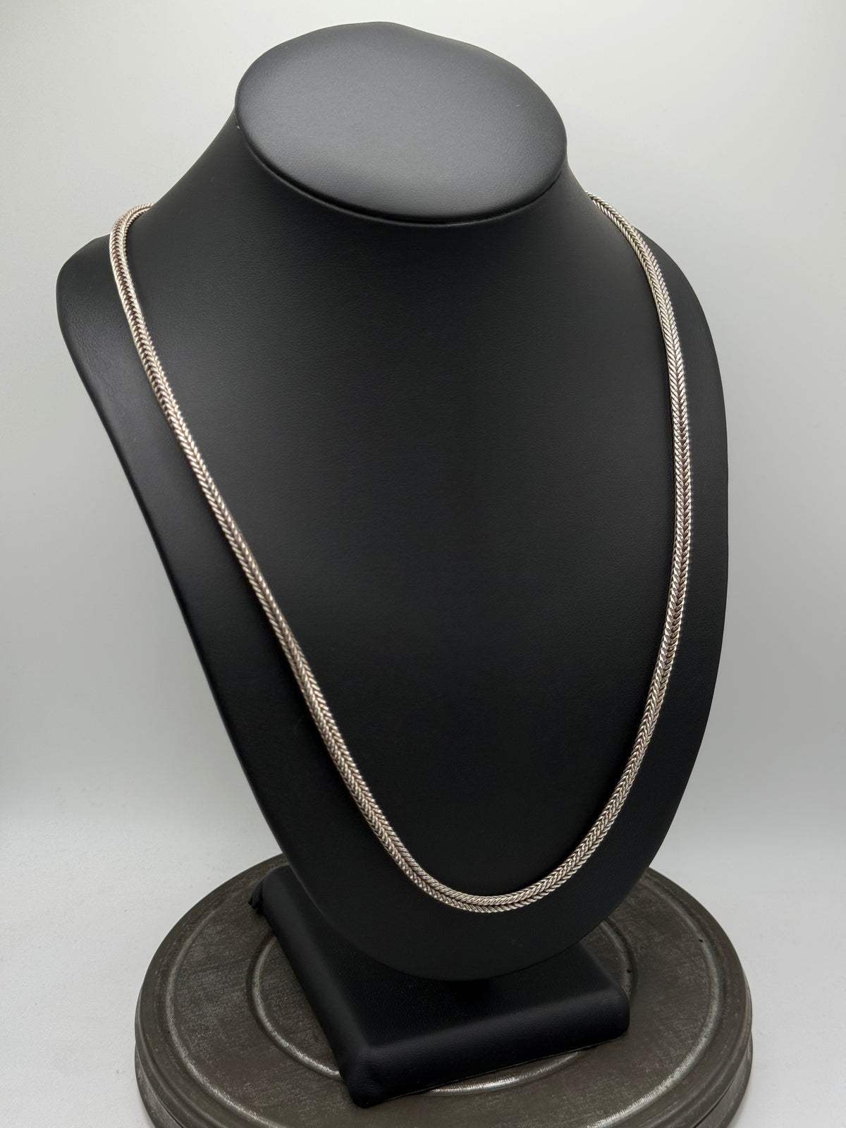 .925 Sterling Silver Wheat Chain Necklace – Braided Style 24”