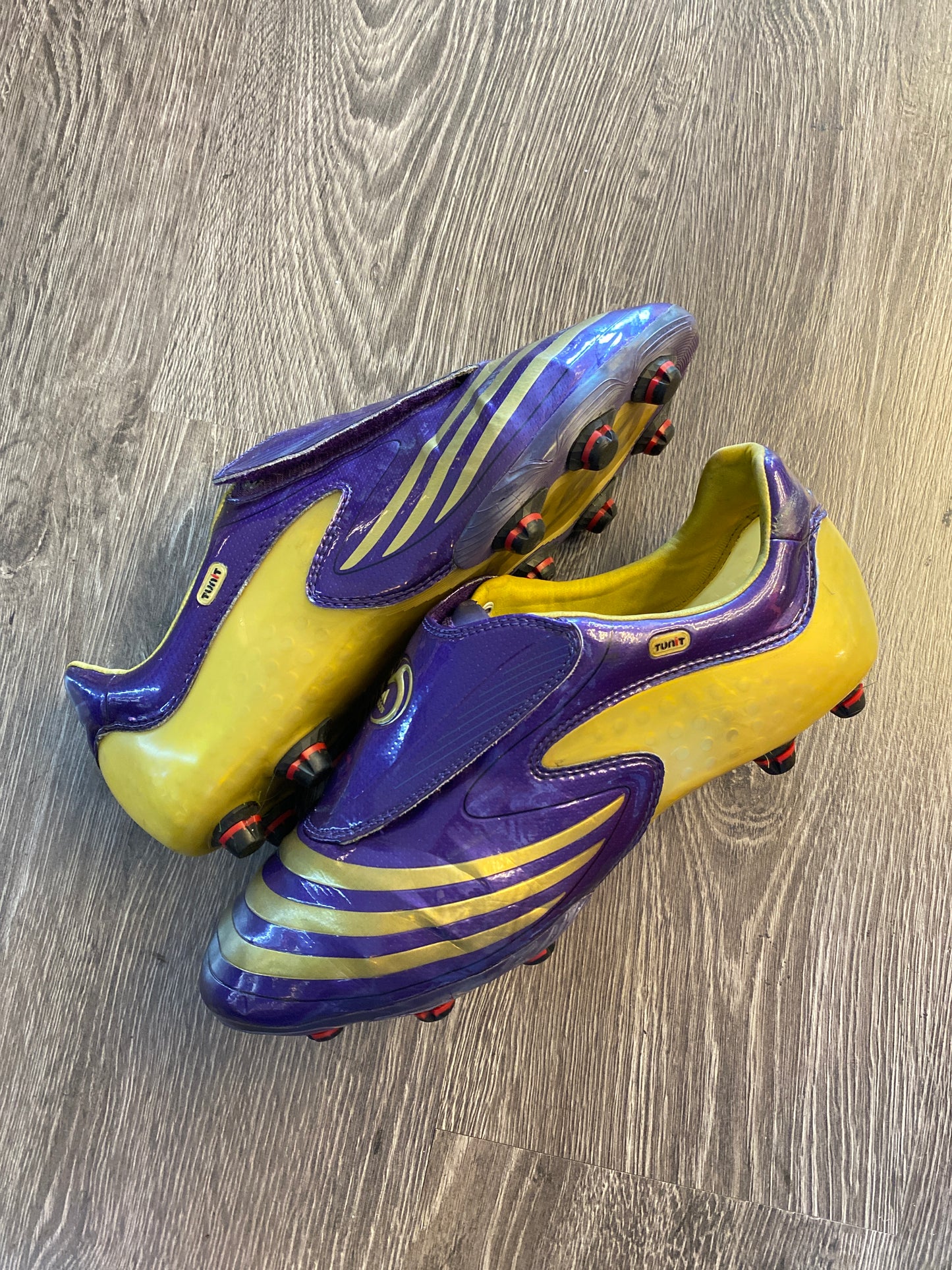 Adidas F50 Tunit Purple Gold Soccer Cleats Boots Sz 12