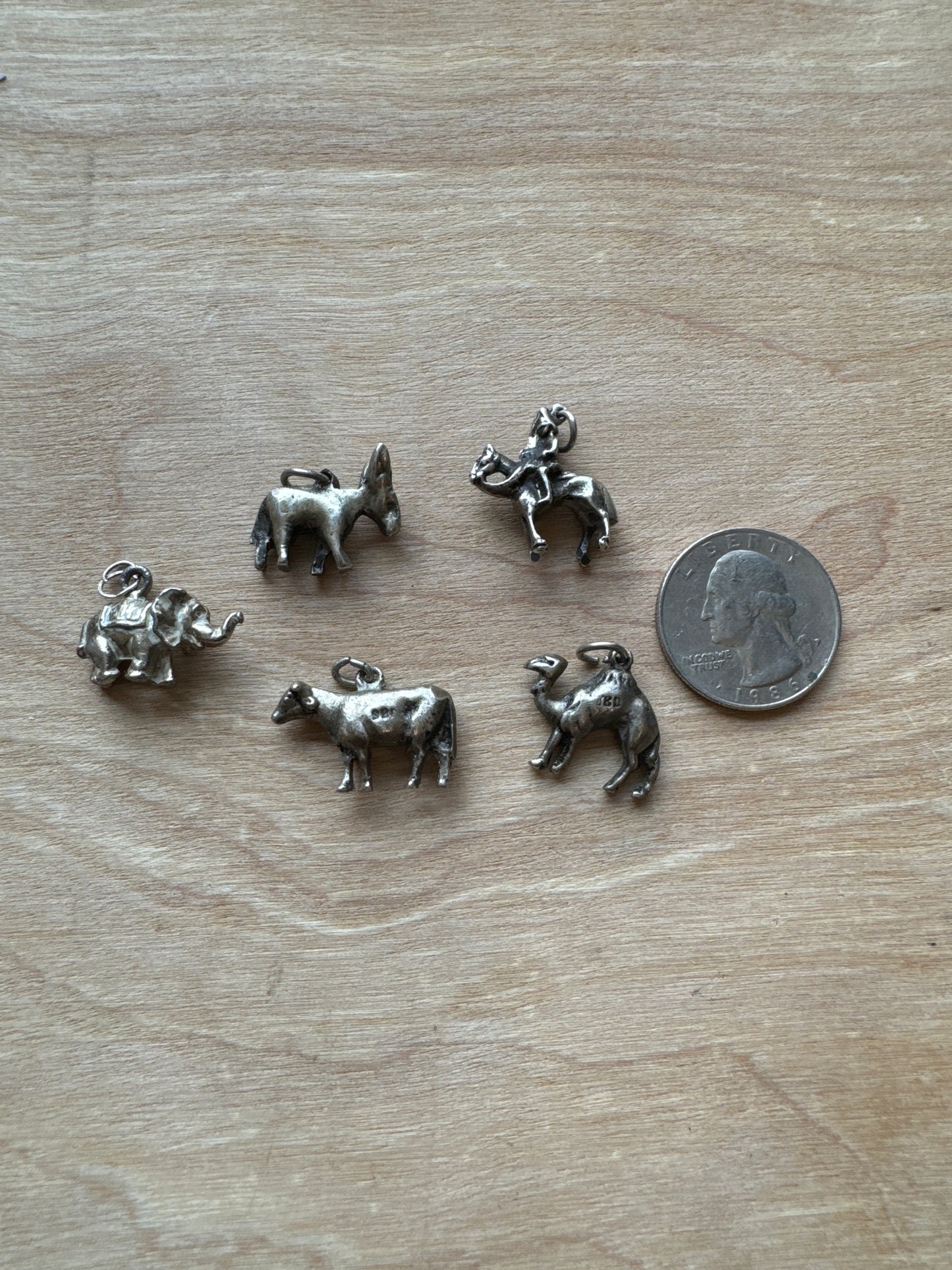 .925 Sterling silver animal pendants