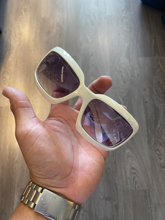 Vintage Y2K Style Bootleg Chanel Shades Sunglasses White