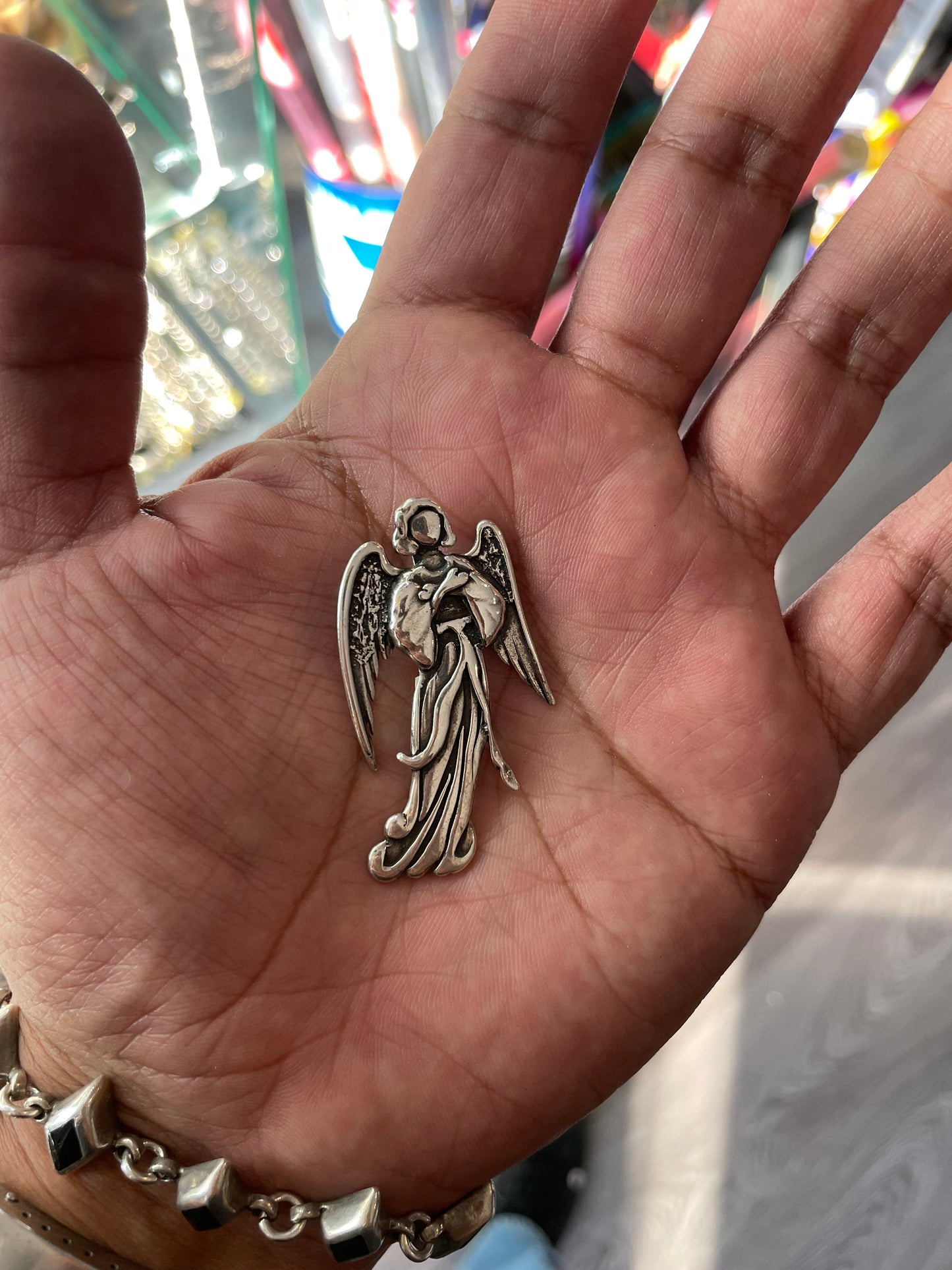 .925 sterling silver angel pendant
