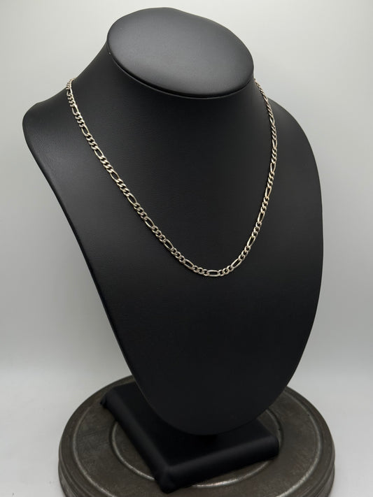 .925 Sterling Silver Figaro Link Chain Necklace – Classic Finish 18”