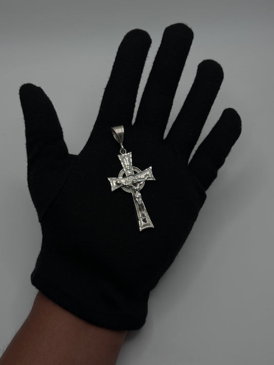 .925 Sterling Silver Large Crucifix Gothic Cross Pendant
