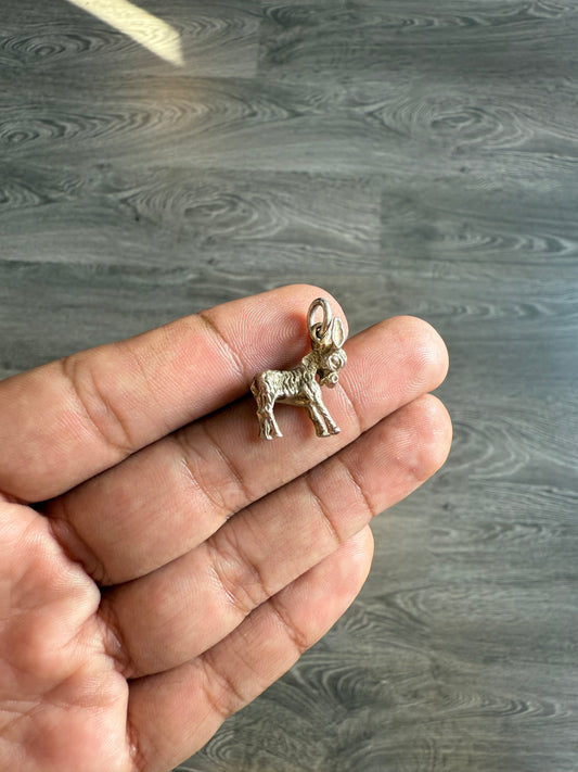 .925 Sterling silver donkey pendant