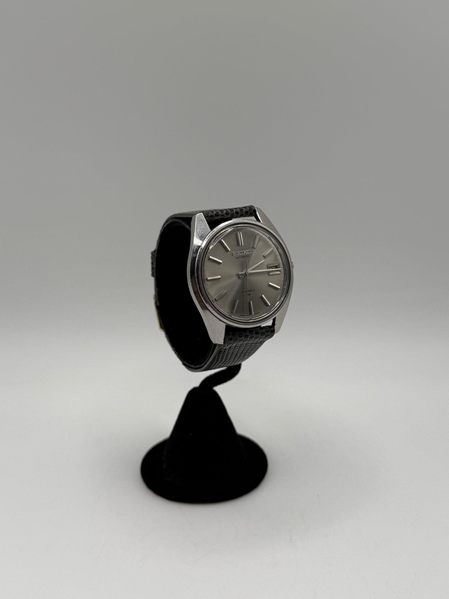 Vintage Seiko Stainless Steel Grey/Silver Dial 17 Jewels Automatic Watch