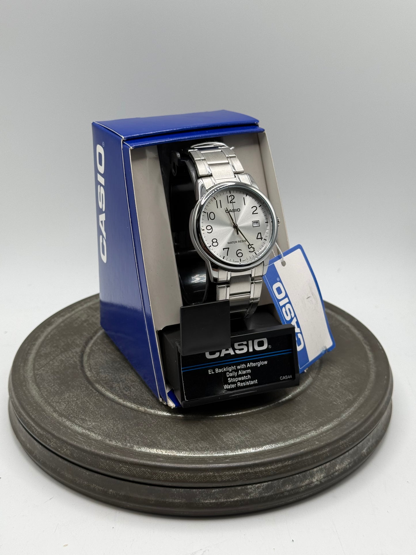Casio stainless steel bracelet silver dial watch