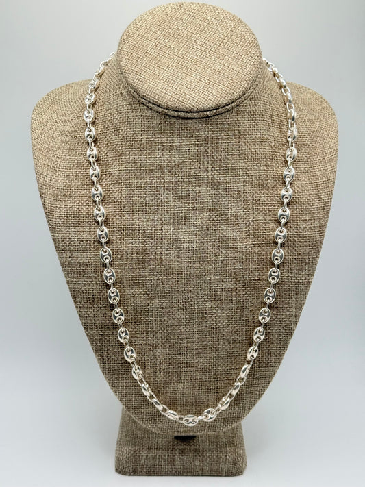 .925 Sterling Silver Gucci Link Chain Necklace Sz. 24in