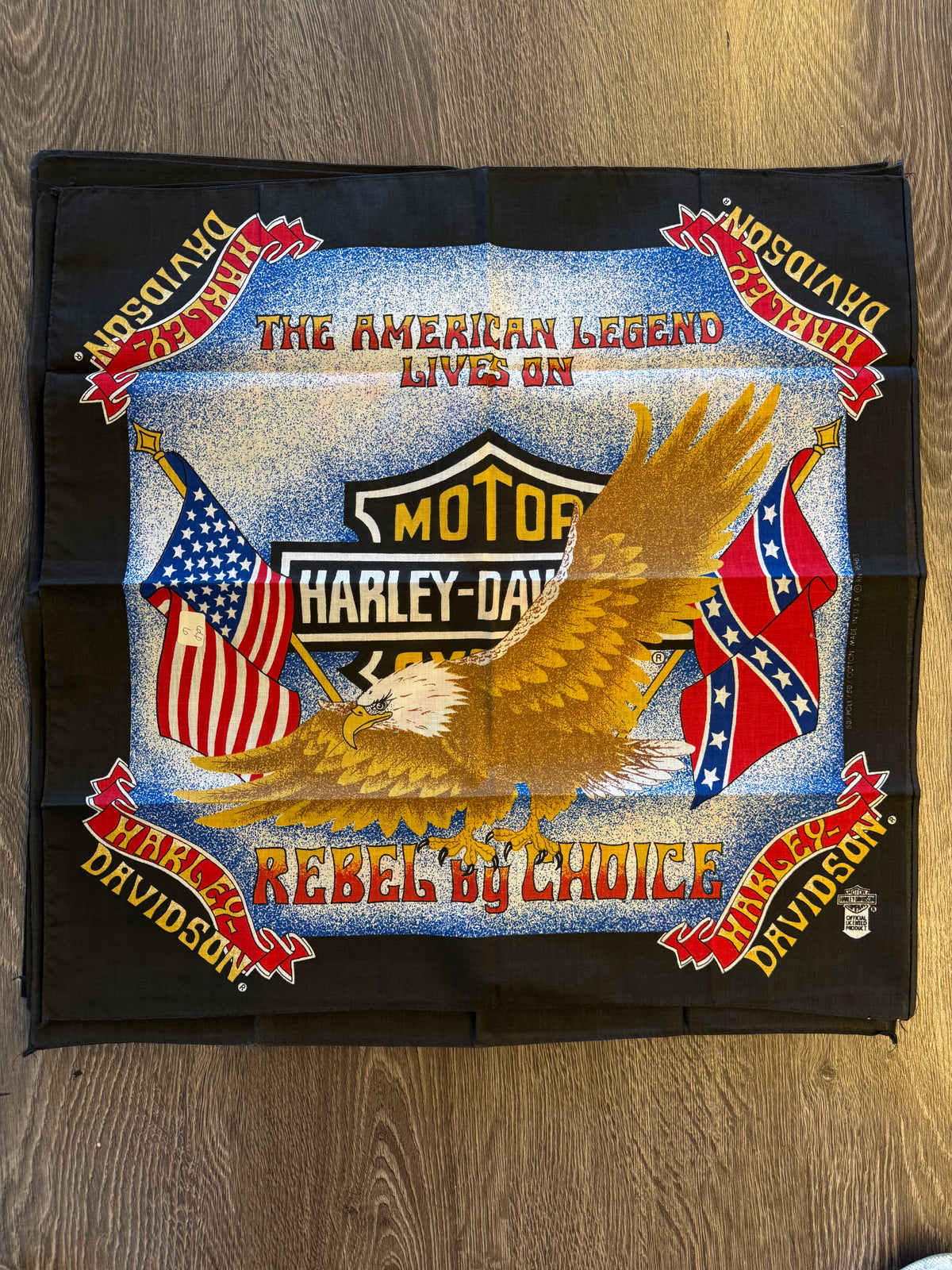 Vintage Harley-Davidson “Rebel by Choice” Eagle American Legend Bandana NOS