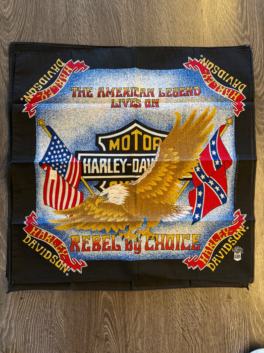 Vintage Harley-Davidson “Rebel by Choice” Eagle American Legend Bandana NOS