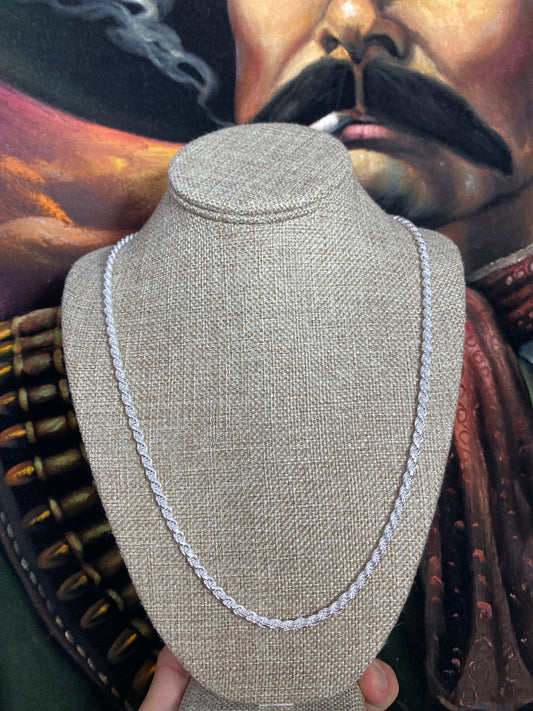 .925 Sterling Silver Solid Rope Chain 26”
