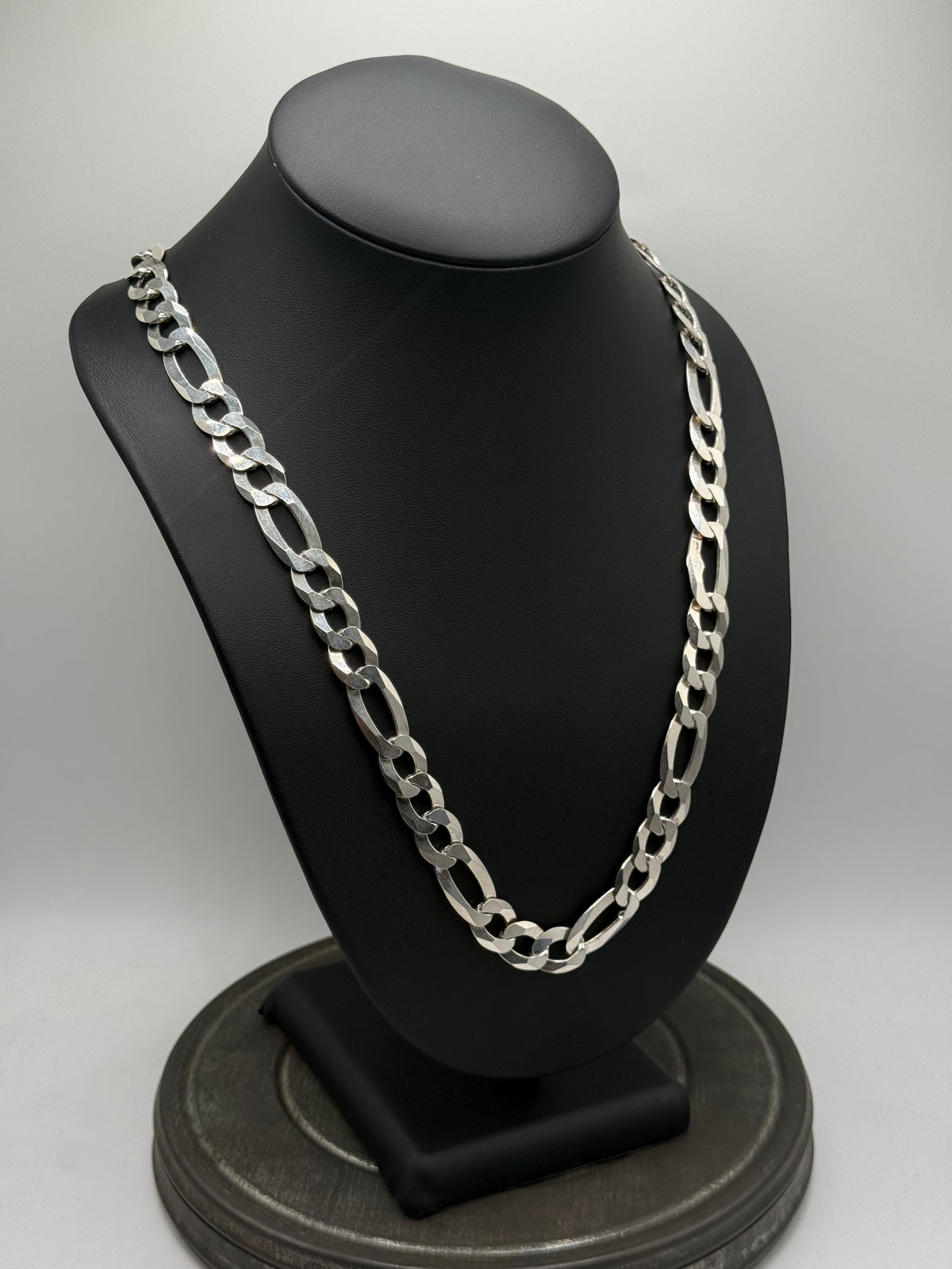 .925 Sterling Silver Figaro Chain Necklace 11.7mm – 24”