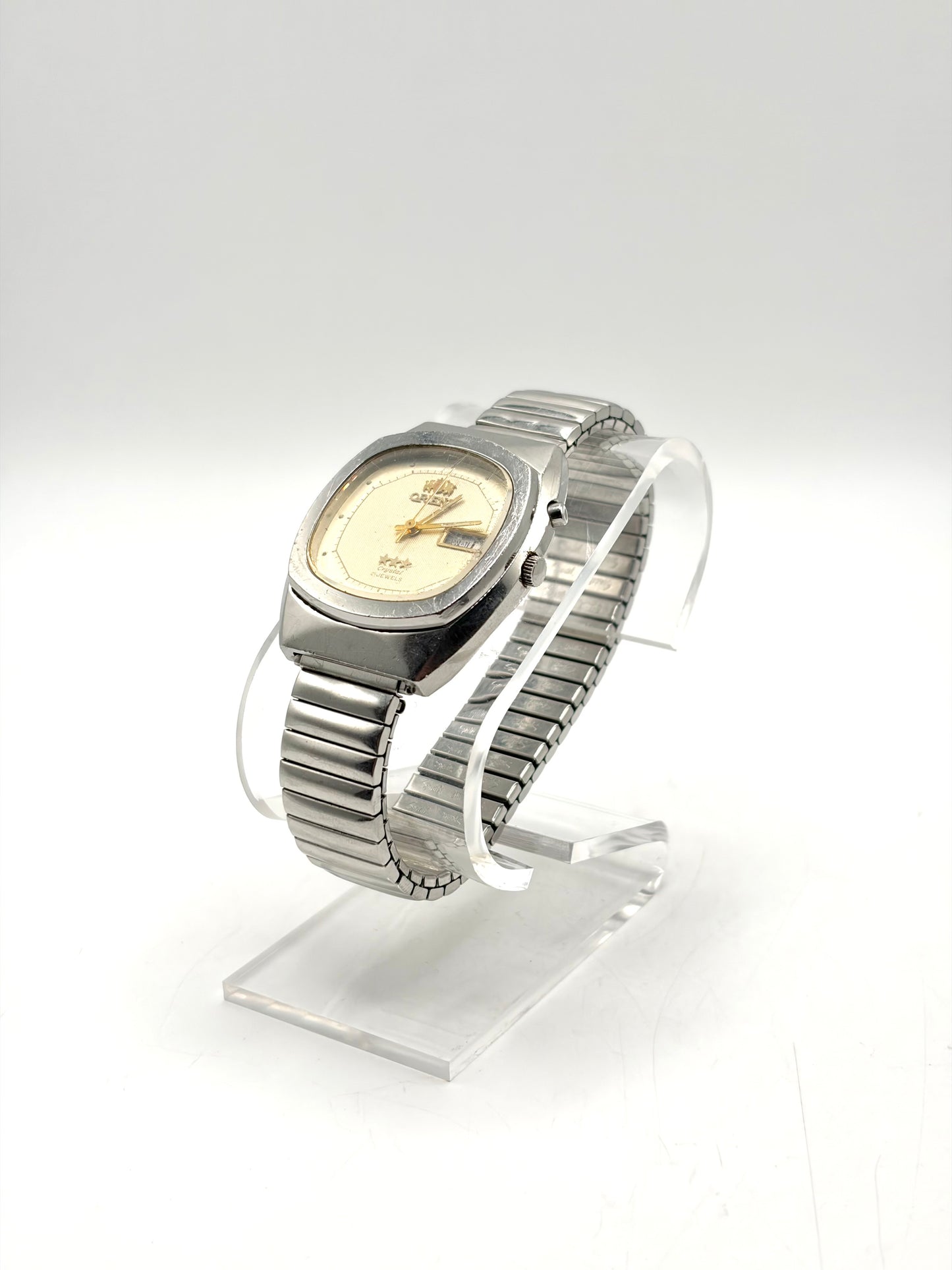 Orient Three Star Automatic Day-Date Stainless Steel Watch