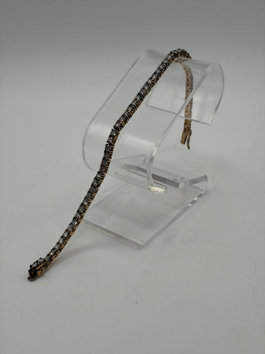 .925 Sterling Silver Round Cut CZ Tennis Bracelet Sz. 7in