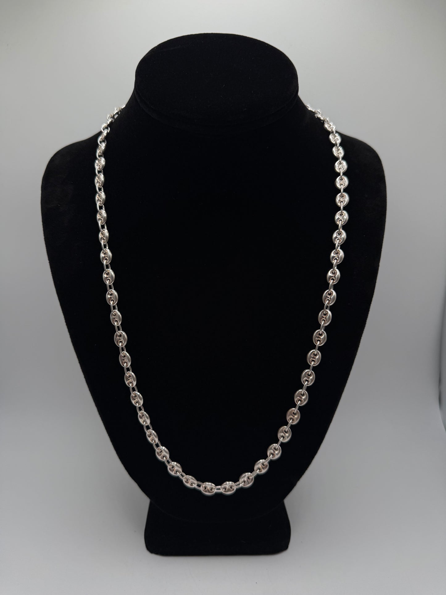 .925 Sterling silver Gucci link puff chain 24”