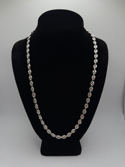 .925 Sterling silver Gucci link puff chain 24”