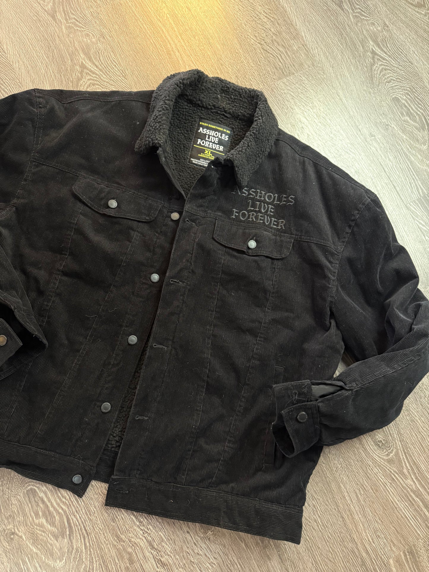 Assholes Live Forever corduroy denim jacket sz. XL