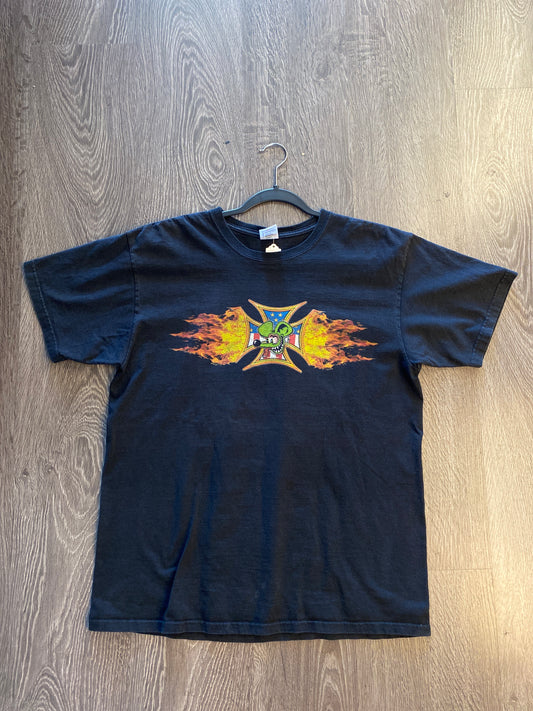 Vintage Y2K Rat Fink RatsHole Black T-Shirt Sz Large