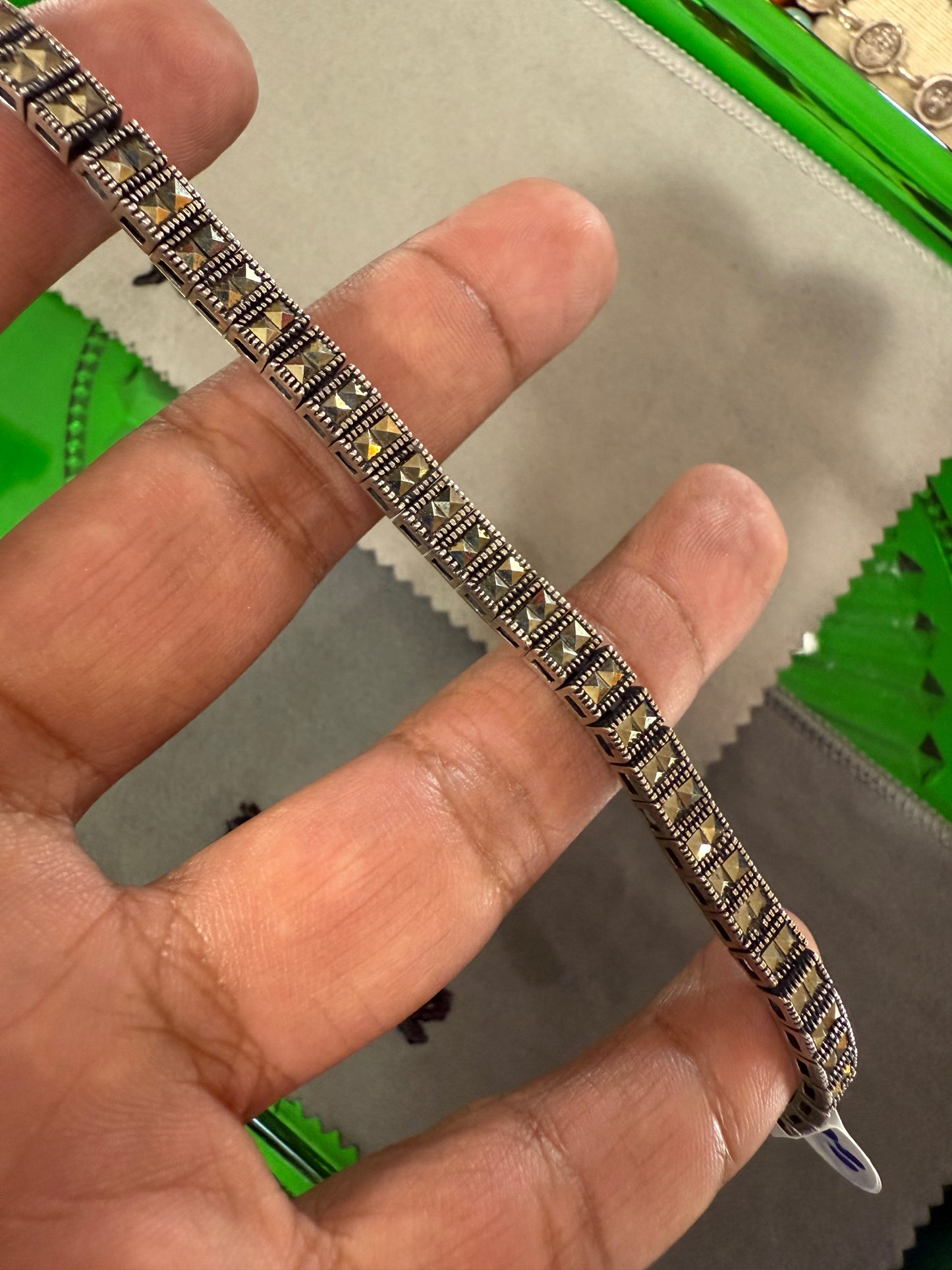 .925 Sterling silver prismatic bracelet 7”