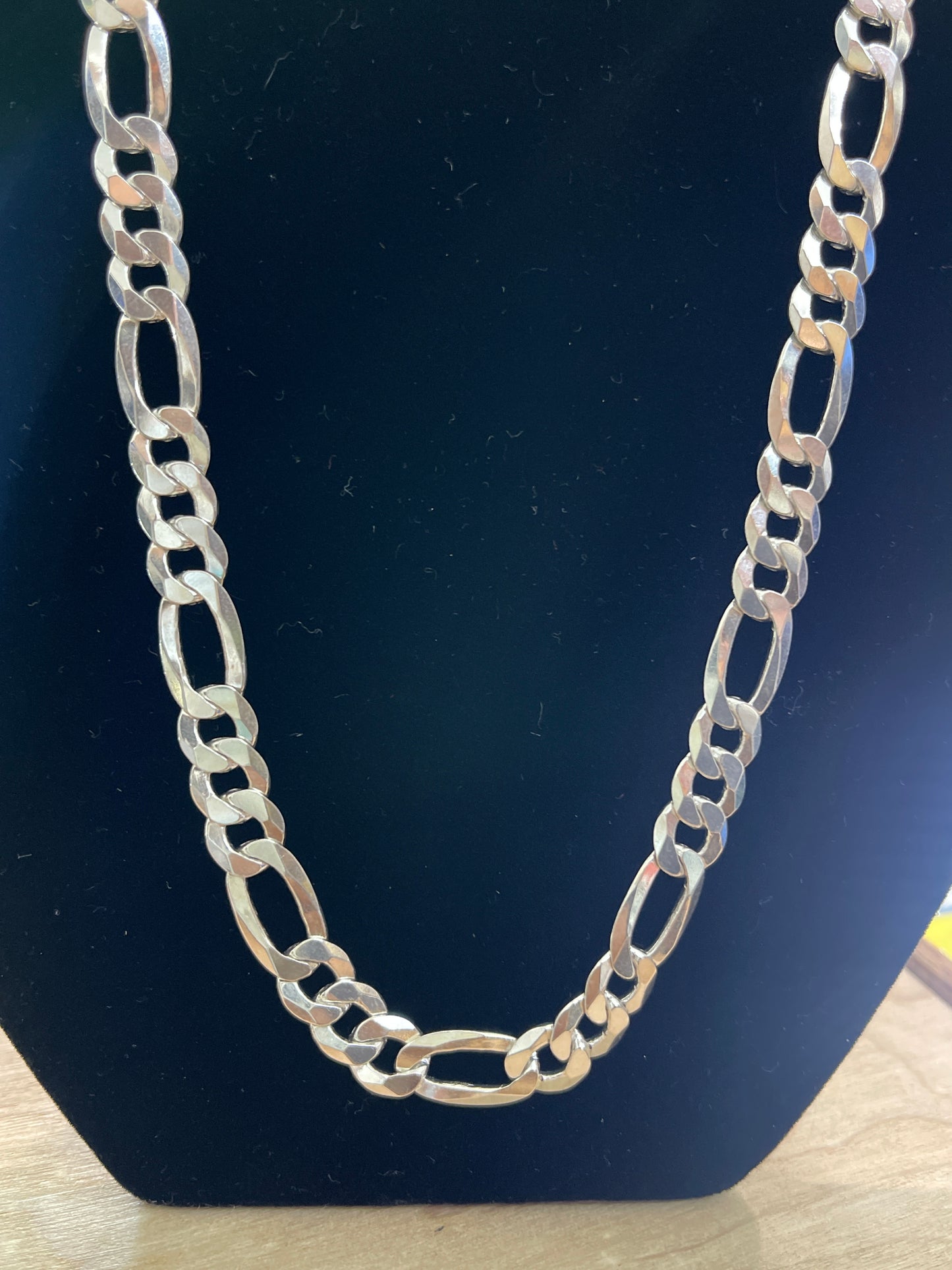 .925 Sterling silver figaro chain 13”