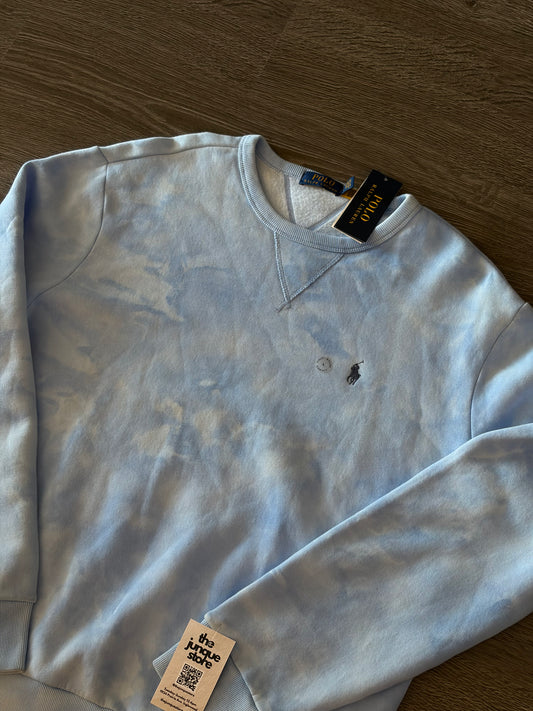 Polo Ralph Lauren Tie-Dye Crewneck Sweatshirt – Light Blue Sz. L