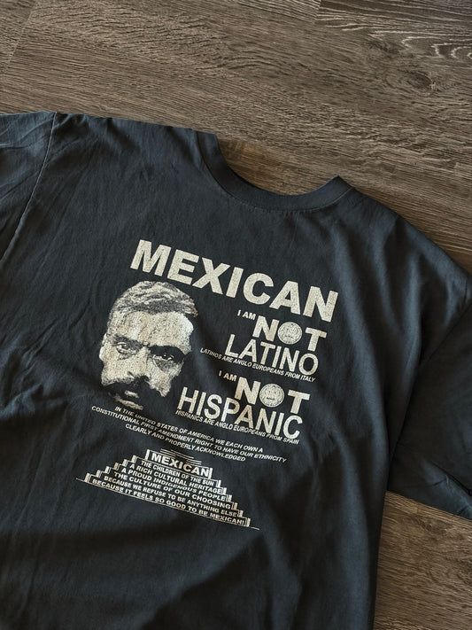 Mexican Heritage Statement Graphic T-Shirt – Black Cultural Pride Shirt Sz. XL