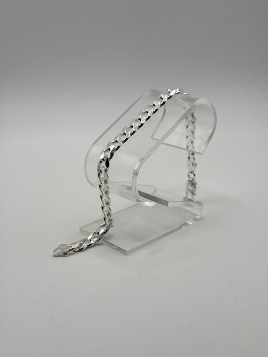 .925 Sterling Silver Cuban Link Bracelet 8.5in