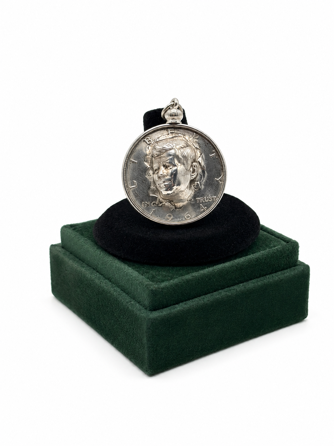 .925 Sterling Silver John F. Kennedy Half Dollar Coin Pendant