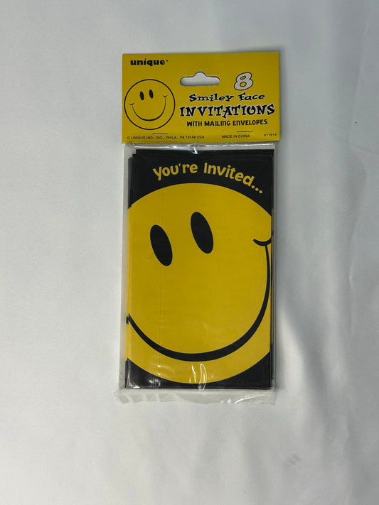 Smiley Face Invitations with Mailing Envelopes