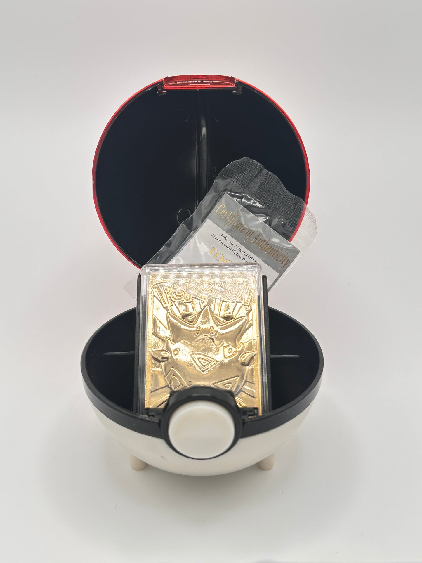 23k Gold Plated Togepi Pokémon Metal Card w/ Poké Ball Display