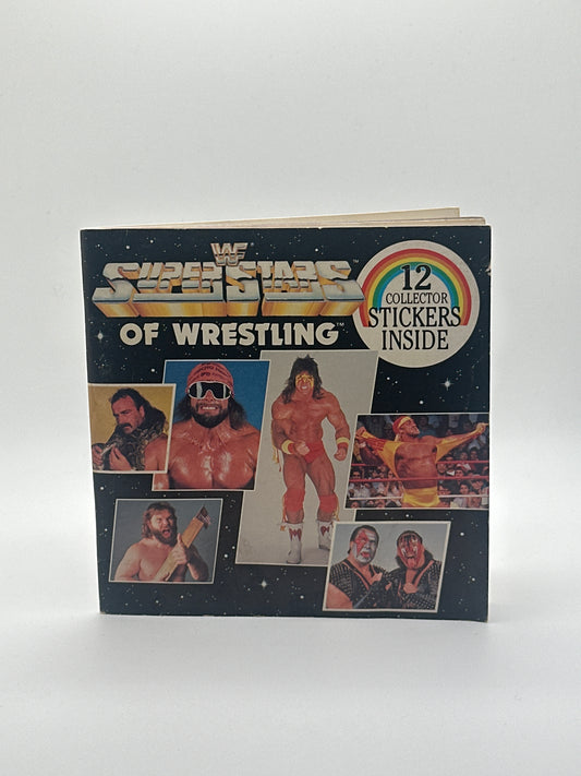 WWF Superstars of Wrestling Sticker Album Book 12 Collector Stickers Vintage 1980s Wrestling