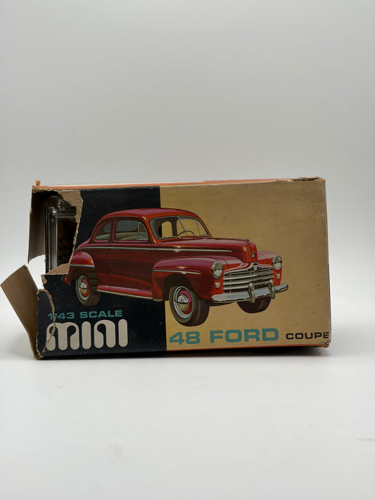 Vintage IMT 1/43 Scale 1948 Ford Coupe Mini Model Kit w/ Original Box (Heavy Wear)