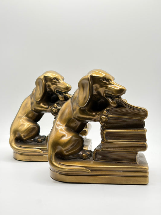 Metal Dog Book Ends
