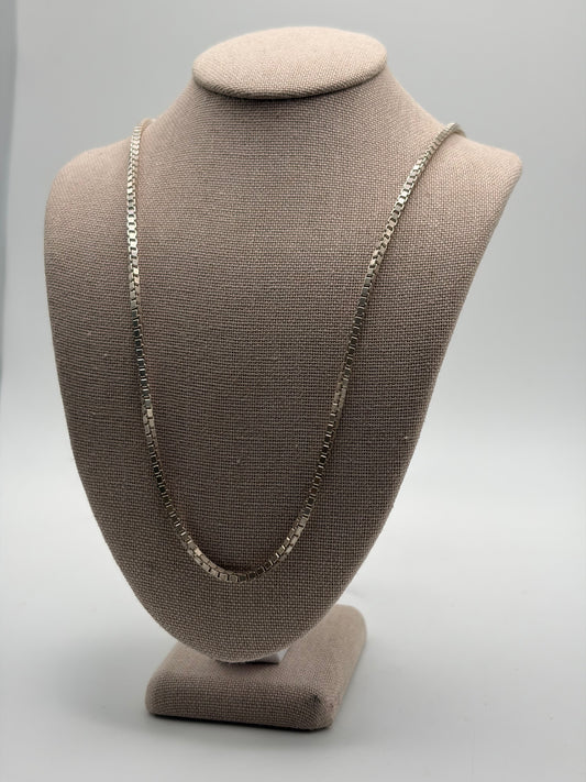.925 Sterling Silver Box Chain Necklace Sz. 25in