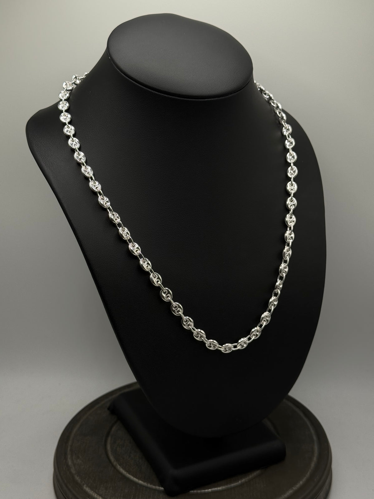 .925 Sterling Silver Gucci Puff Link Chain - Mariner Style 22”