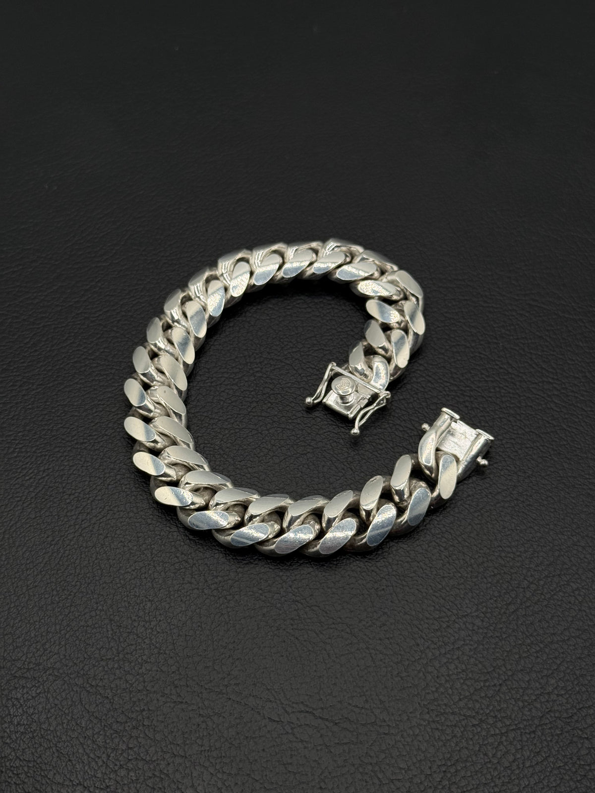 .925 Sterling Silver Solid Cuban Link Bracelet with Box Clasp 15mm - Classic 9”